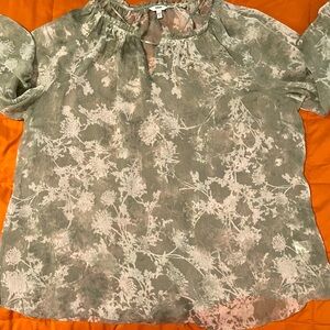 Sheer top with 3/4 sleeves